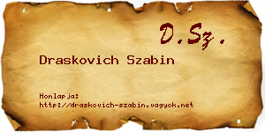 Draskovich Szabin névjegykártya